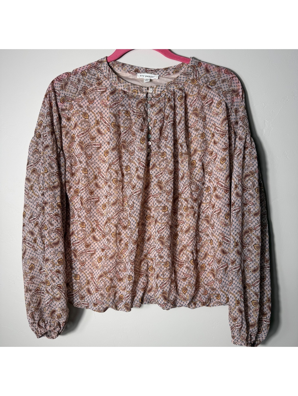 Blu Pepper Paisley Button Front Blouse | medium